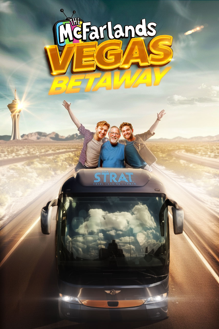 The McFarlands: Vegas Betaway — family on the Betaway Vehicle heading to The STRAT